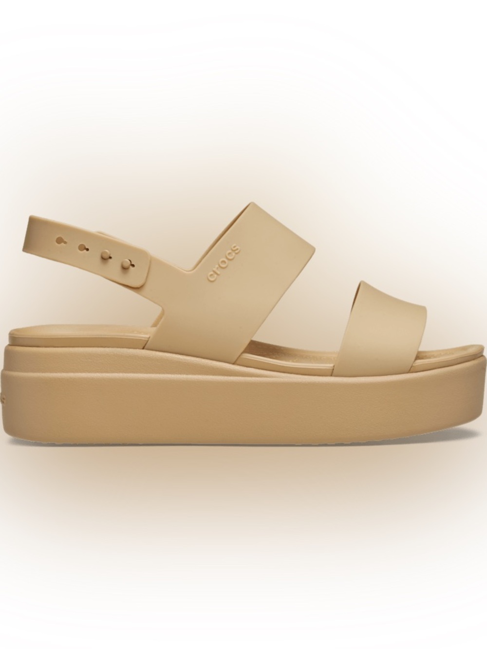 Crocs Brooklyn Low Wedge Sandals Cashew Size 7 New Never Worn